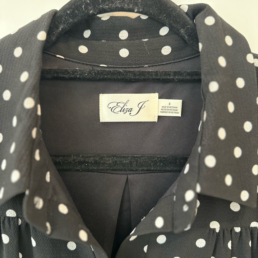 Eliza J Black and White Polka Dot Dress - Picture 3 of 7